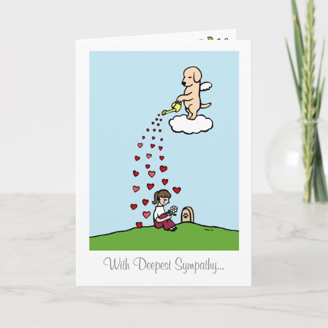 Yellow Labrador Angel with Love 2 Card (Front)