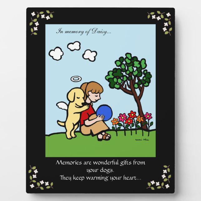 Yellow Labrador Angel with Love Memorial Plaque (Front)