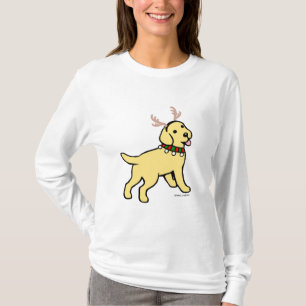 Yellow Labrador Christmas Antlers T-Shirt