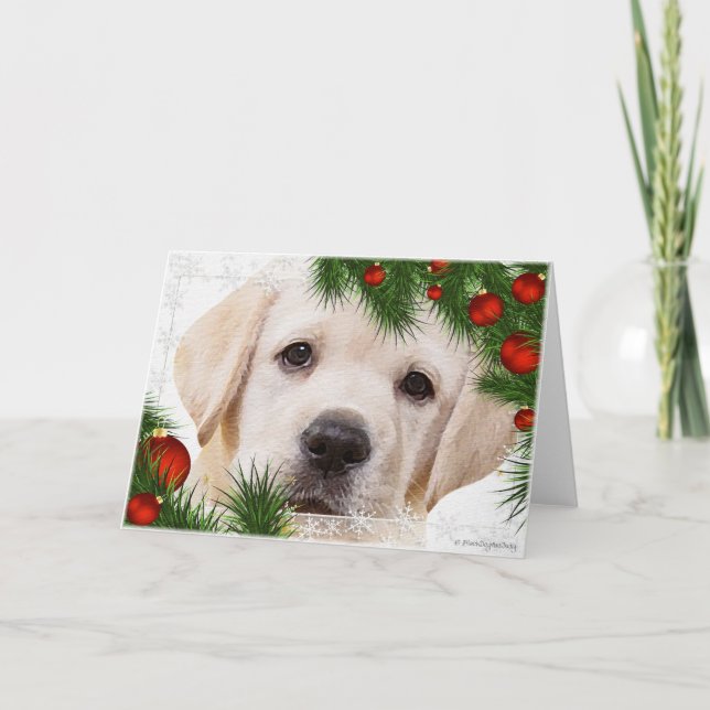 Yellow Labrador Christmas Card (Front)