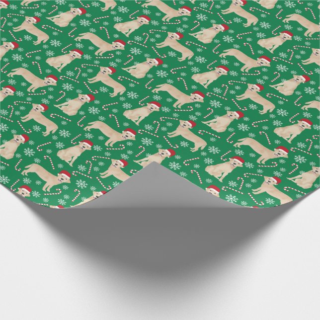 Yellow Labrador Christmas dog Wrapping Paper (Corner)