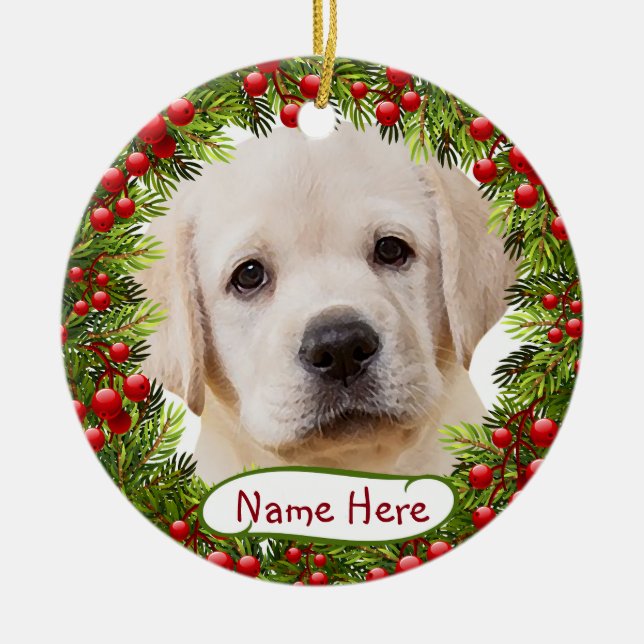 Yellow Labrador Christmas Ornament (Front)