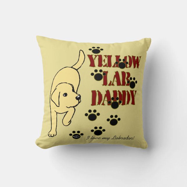 Yellow Labrador Daddy Cushion (Front)