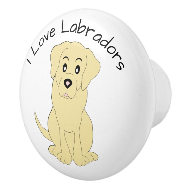 Yellow Labrador Dog Design Ceramic Knob (Right)