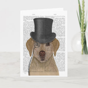 Yellow Labrador, Formal Hound and Hat Card