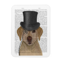 Yellow Labrador, Formal Hound and Hat