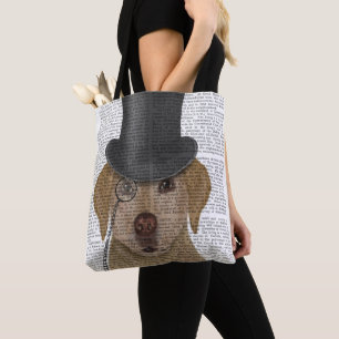 Yellow Labrador, Formal Hound and Hat Tote Bag