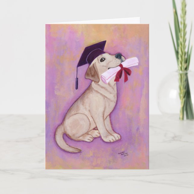 Yellow Labrador Graduation Card (Front)