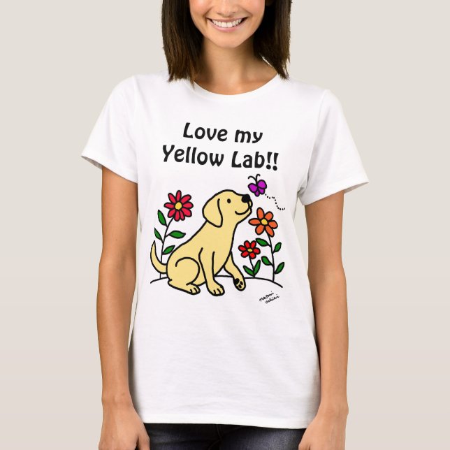 Yellow Labrador & Green T-Shirt (Front)