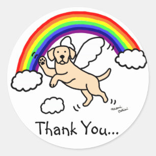 Yellow Labrador Guardian Angel (Rainbow Bridge) Classic Round Sticker