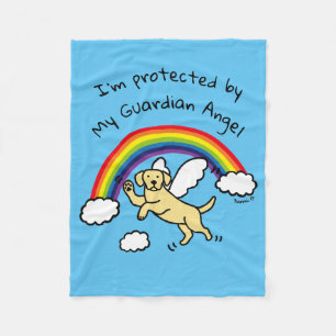 Yellow Labrador Guardian Angel (Rainbow Bridge) Fleece Blanket