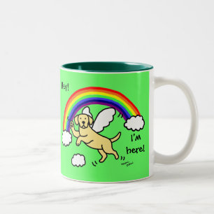 Yellow Labrador Guardian Angel (Rainbow Bridge) Two-Tone Coffee Mug