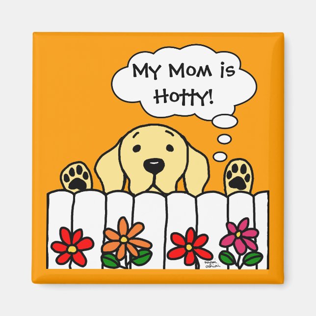 Yellow Labrador is watching you Magnet (Front)