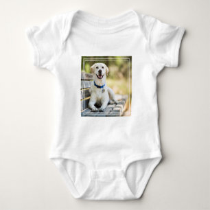 Yellow Labrador Lays On Bench Baby Bodysuit
