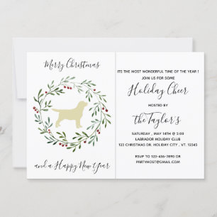 Yellow Labrador Merry Christmas Labrador Retriever Invitation
