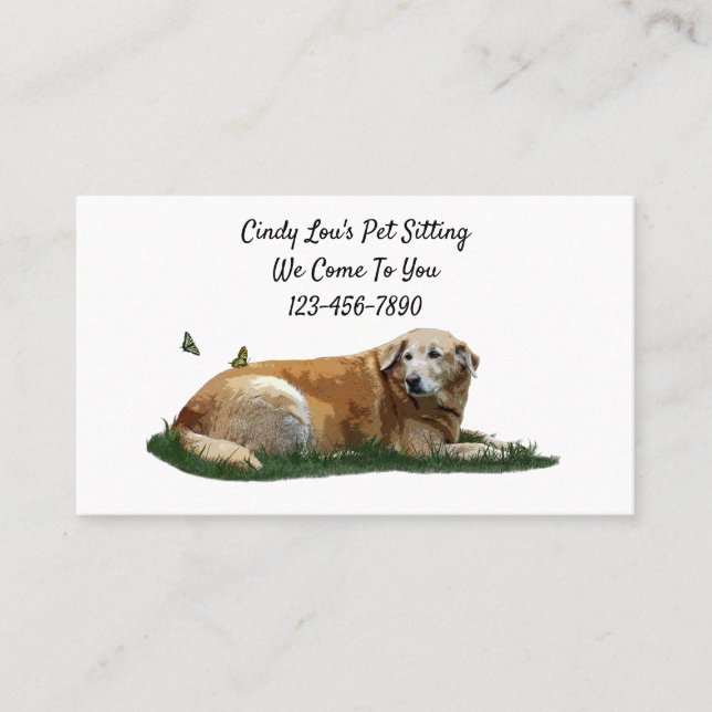 Yellow Labrador Mixed Breed Dog Business Cards (Front)