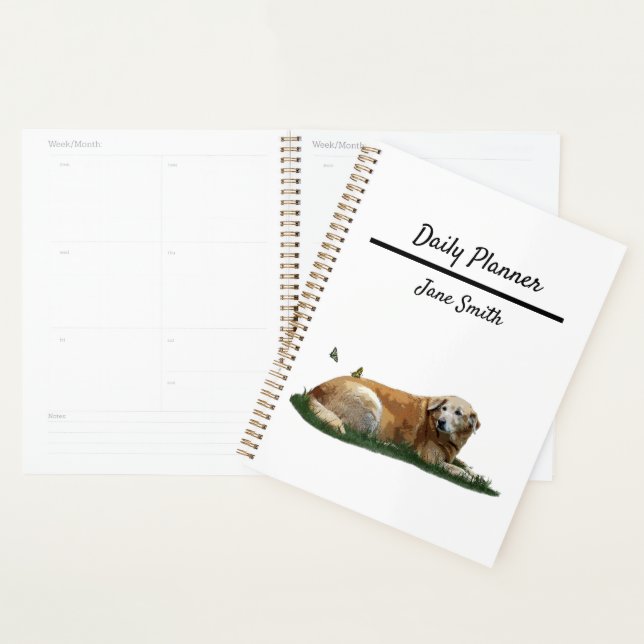 Yellow Labrador Mixed Breed Dog Daily Planner (Display)