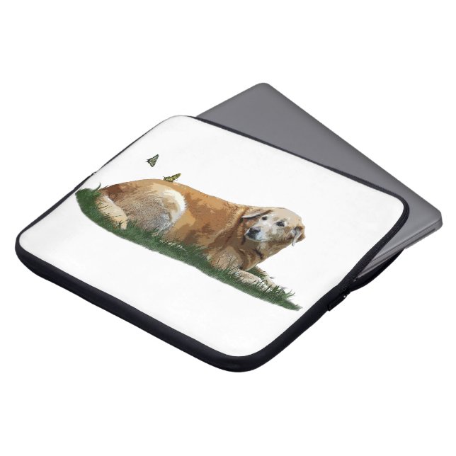 Yellow Labrador Mixed Breed Dog Laptop Sleeve (Front Top)