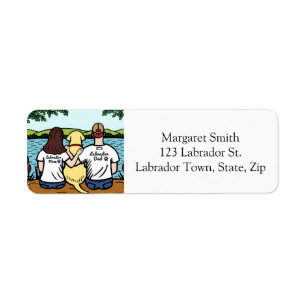Yellow Labrador Mum Dad Long Return Address