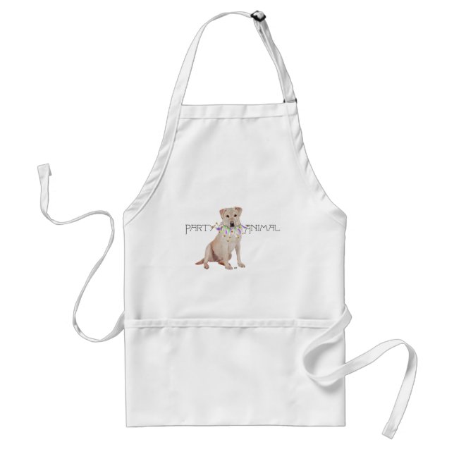 Yellow Labrador Party Animal Standard Apron (Front)