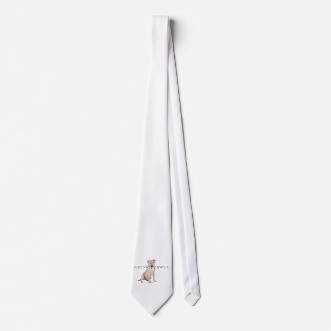 Yellow Labrador Party Animal Tie (Front)