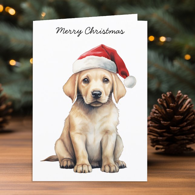 Yellow Labrador Personalized Dog Lover Christmas  Holiday Card (Creator Uploaded)