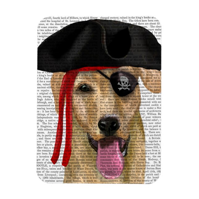 Yellow Labrador Pirate 2 Magnet (Vertical)