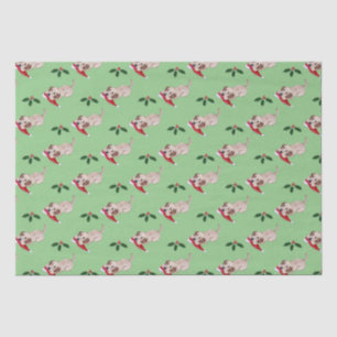 Yellow Labrador Puppy & Santa Hat Christmas Tissue Paper
