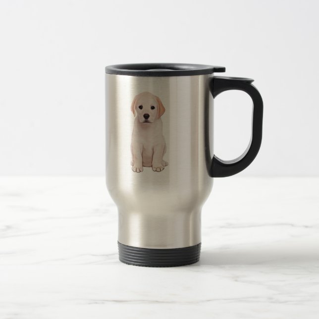 Yellow Labrador Puppy Travel Mug (Right)
