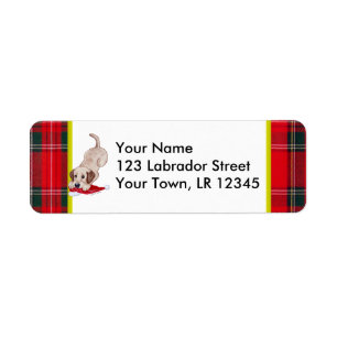 Yellow Labrador Puppy with Santa Hat Christmas