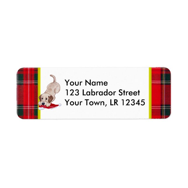 Yellow Labrador Puppy with Santa Hat Christmas (Front)