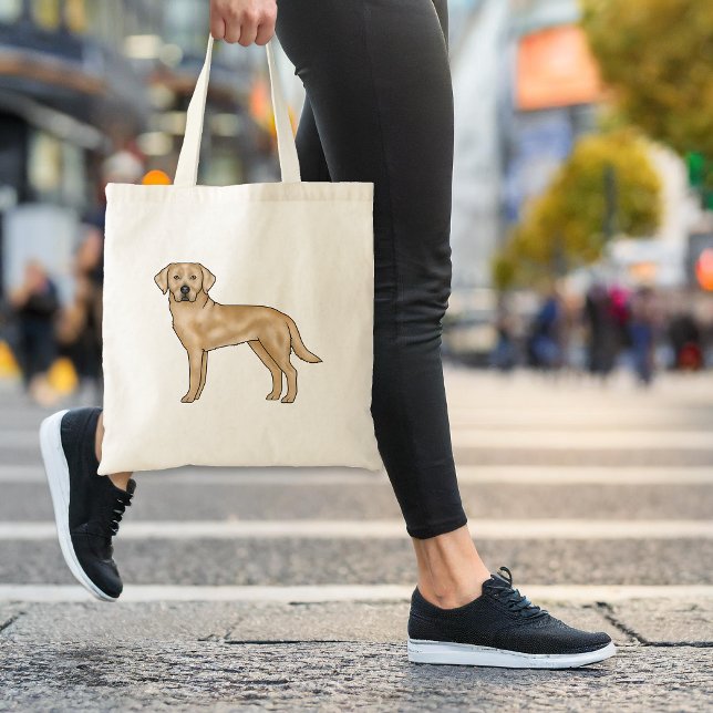 Yellow Labrador Retriever Adorable Cartoon Dog Art Tote Bag (Creator Uploaded)