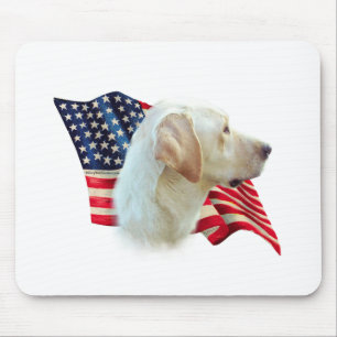 Yellow Labrador Retriever American Flag,  Mouse Pad