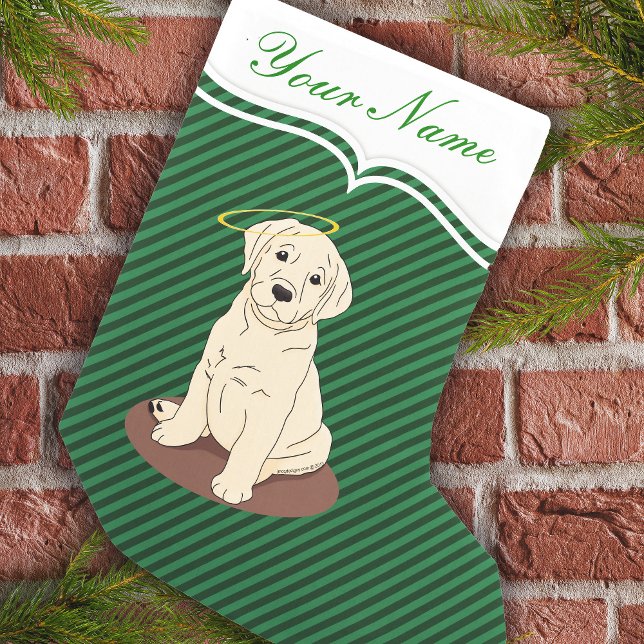 Yellow Labrador Retriever Angel Halo Small Christmas Stocking (Creator Uploaded)