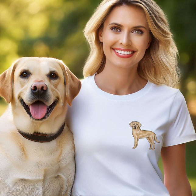 Yellow Labrador Retriever Art Cute Lab Portrait T-Shirt (Please note: This image is a digital mockup.)