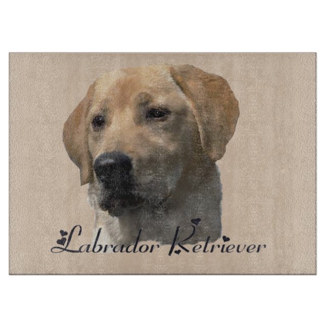 Yellow Labrador Retriever Art Gifts Cutting Board (Front)