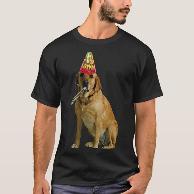 Yellow Labrador Retriever Birthday T-Shirt (Front)
