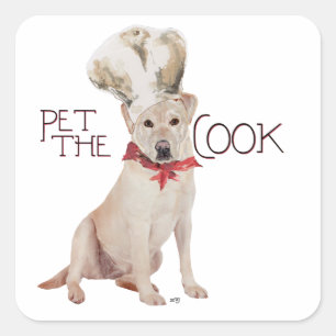 Yellow Labrador Retriever Chef Square Sticker