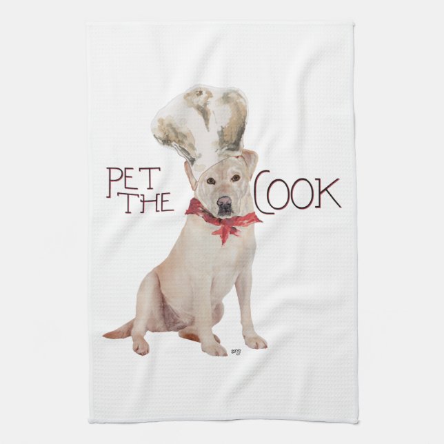 Yellow Labrador Retriever Chef Tea Towel (Vertical)