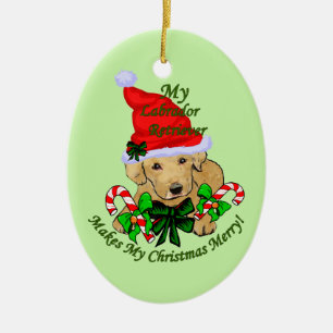 Yellow Labrador Retriever Christmas Ceramic Tree Decoration