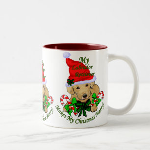Yellow Labrador Retriever Christmas Gifts Two-Tone Coffee Mug