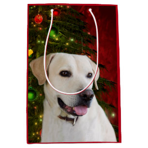 Yellow labrador retriever Christmas Medium Gift Bag