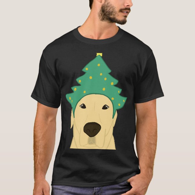 Yellow Labrador Retriever Christmas T-Shirt (Front)