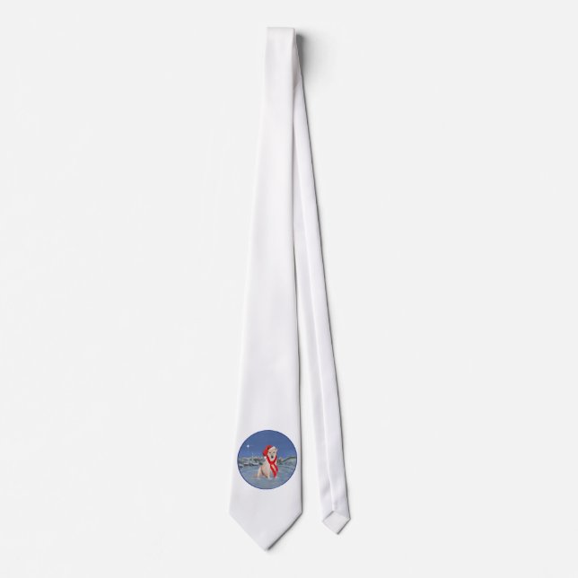 Yellow Labrador Retriever Christmas Tie (Front)