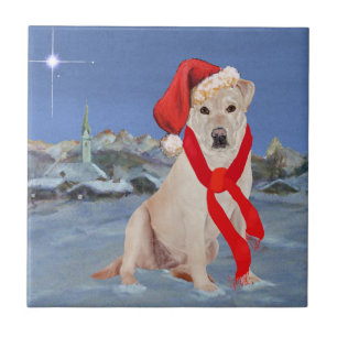 Yellow Labrador Retriever Christmas Tile