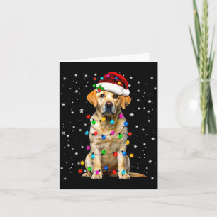 Yellow Labrador Retriever Christmas Tree Light Paj Card