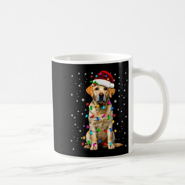 Yellow Labrador Retriever Christmas Tree Light Paj Coffee Mug (Right)