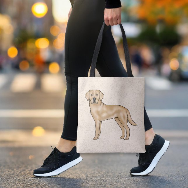 Yellow Labrador Retriever Cute Cartoon Dog Beige Tote Bag (Creator Uploaded)