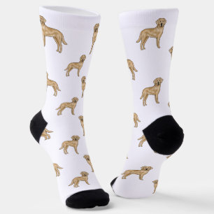 Yellow Labrador Retriever Cute Cartoon Dog Pattern Socks
