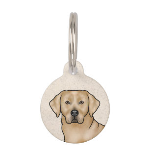 Yellow Labrador Retriever Cute Lab Dog Head Beige Pet Tag